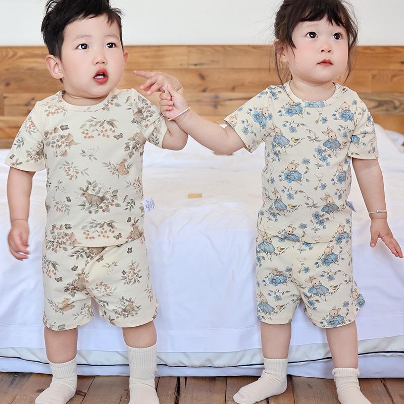 2025 Kids' Summer Pajama Set - Boys & Girls Short Sleeve Shorts