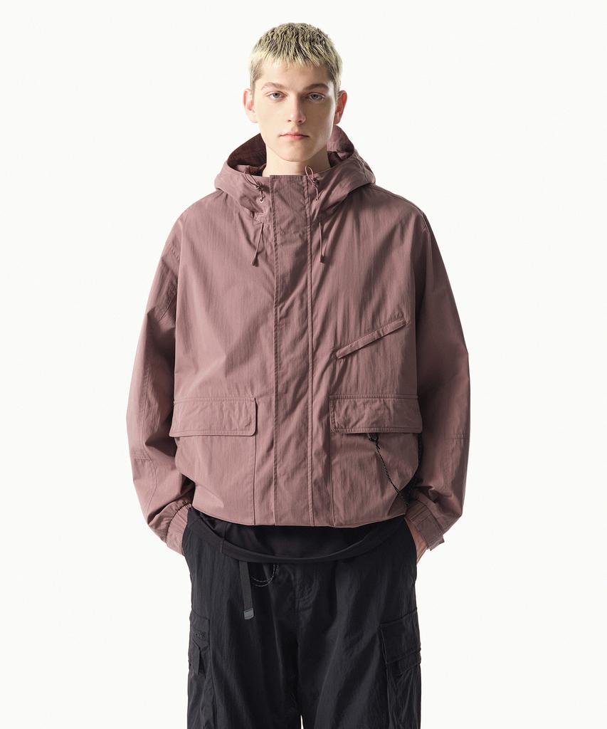 Musinsa Standard [City Leisure] Cn Hooded Windbreaker Jacket [Smoke Pink]