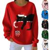 Women's Loose Comfortable Casual And Fashionable Round Neck Pattern Long Sleeved Sweatshirt