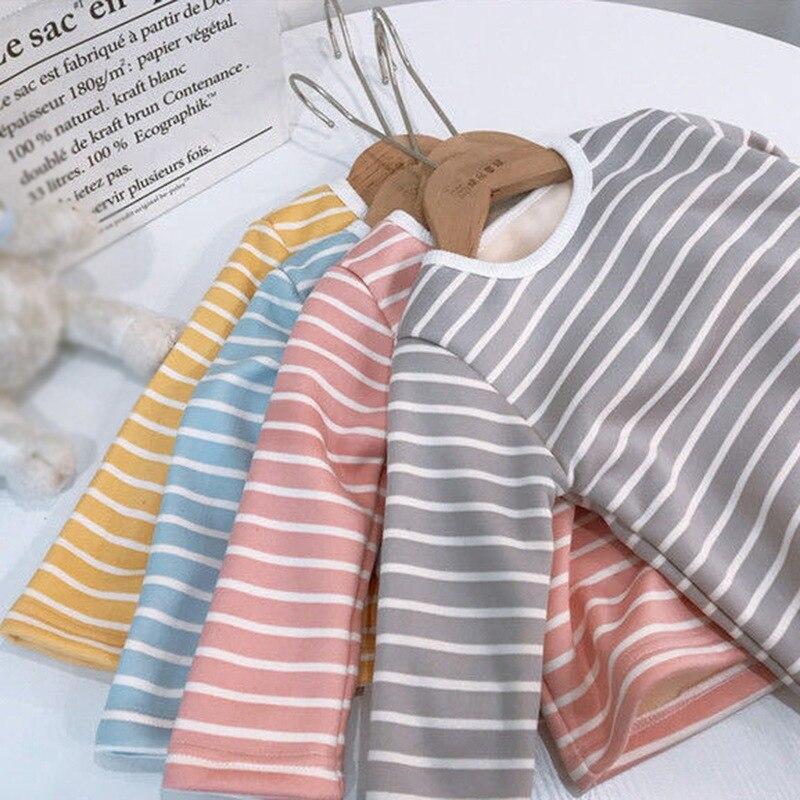 Baby Loungewear Suit Children's Thermal Underwear Plus Velvet Pajamas