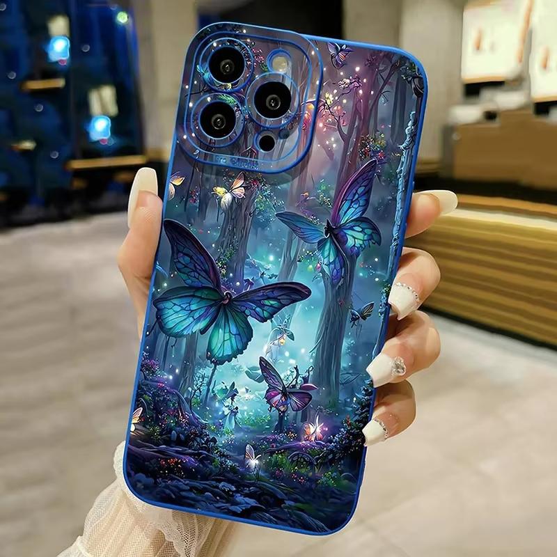 Светящийся в темноте чехол-бабочка для телефона Samsung Galaxy S25 S24 Ultra S23 FE S22 Plus S21S20 A54 A55 Мягкий противоударный чехол с полным покрытием