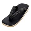 Faux Leather Geta Sponge Sole 3L Seigaiha [Ai Ai] Sandals, Black, Inden-style Strap, (Seigaiha, Measurement_27_point_5_centimeters)