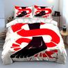 Red Snake and Black Foot Design Bedding Duvet Cover Set Duvet Cover Pillowcases  (1*Duvet Cover 2*Pillowcases, without duvet insert)