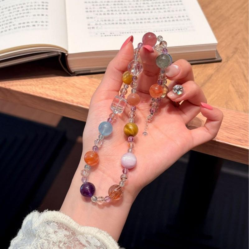 Handmade Natural Amethyst Beaded Bracelet Women Boho Style Colorful Multi-Stone Chain Jewelry 2026