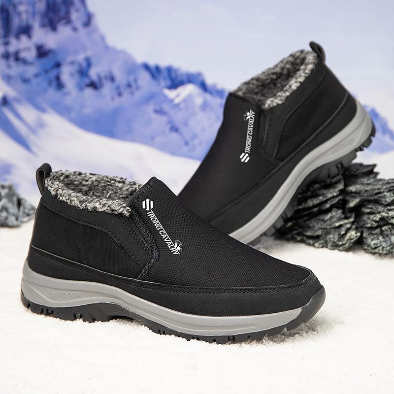 Зимние мужские ботинки на платформе, нескользящие, водонепроницаемые, короткие ботинки для мужчин, теплые, с толстым мехом, рабочие ботинки, мужские ботильоны