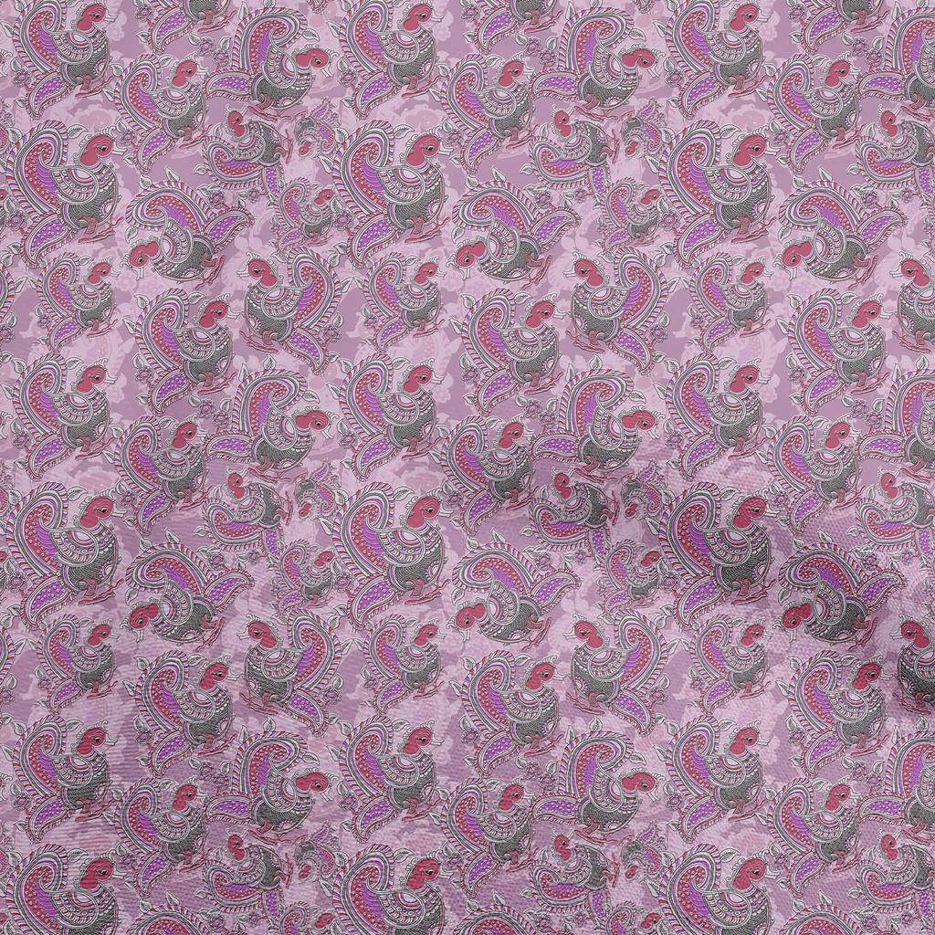 oneOone Cotton Flex Dusty Blue Fabric Kalamkari Sewing Craft Projects Fabric Prints By Yard 40 Inch