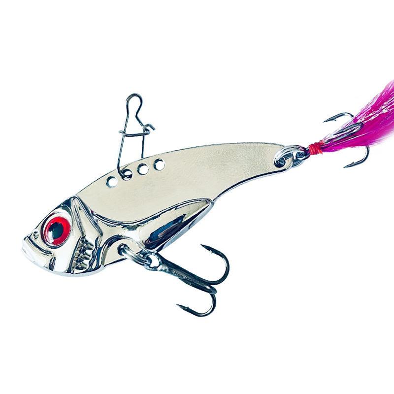 7g12g Vib металлические приманки с тройными крючками, перья, дальние рыболовные приманки для пресной воды