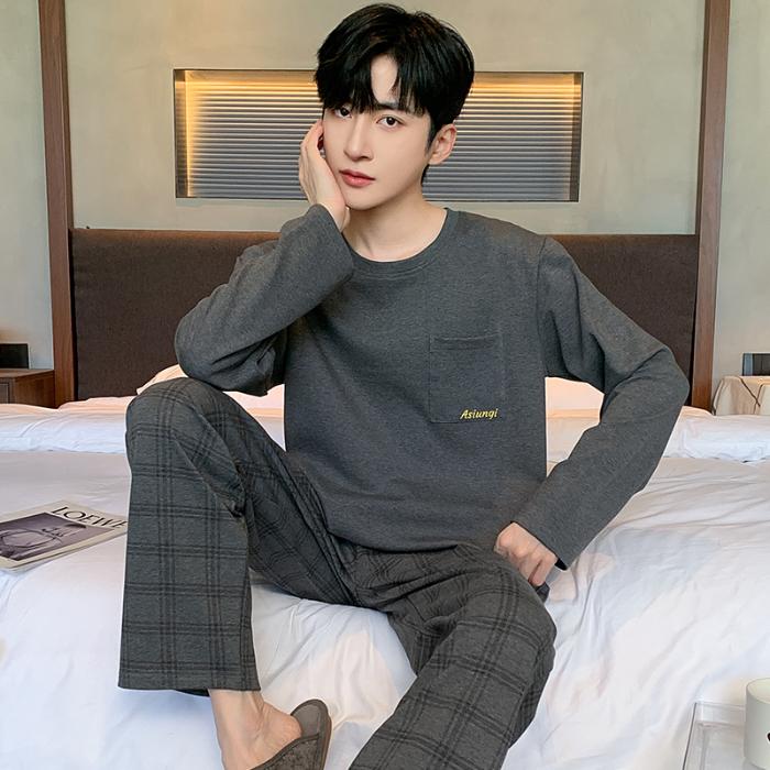 Пижамный комплект для мужчин в полоску размера плюс 5XL 6XL, весна-осень, хлопковая пижама для мальчиков, ночная рубашка с длинным рукавом, домашняя одежда, одежда для ношения до 120 кг