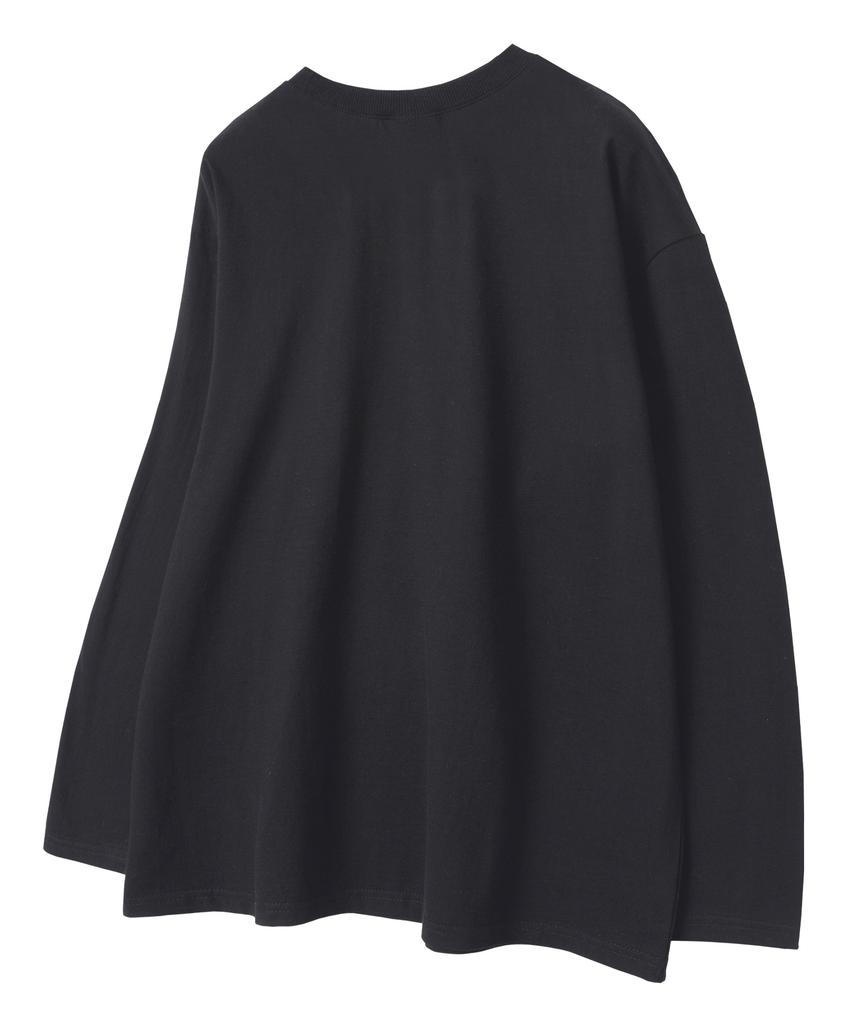 UNION GARMENTS Space Cat Loose Fit Long Sleeve T-Shirt Dark Gray [Basic Or Ribbed]