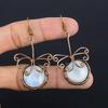 Moonstone Earrings, 999 Copper Wire Wrapped Jewelry, Gemstone Earrings, Gift For Her Handmade Dainty Jewelry