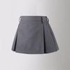 School Children Pleated Skirt Grey Formal Short Skirt Summer College Style Dance All-match Casual Solid Teens Girls A-line Skirt