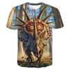 2025 Cute Cartoon T-Shirts Summer Fashion Children Clothes Tops Outdoor Casual Short Sleeve Dinosaur Pattern Children's T-Shirts