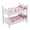 1:12 Doll House Mini Furniture Children Bedroom Model Bunk Bed Toys(Pink Strawberry)