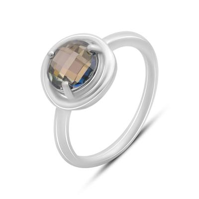 Серебряное кольцо с мистик топазом 3.5ct, вес изделия 3,58 гр (2174561)