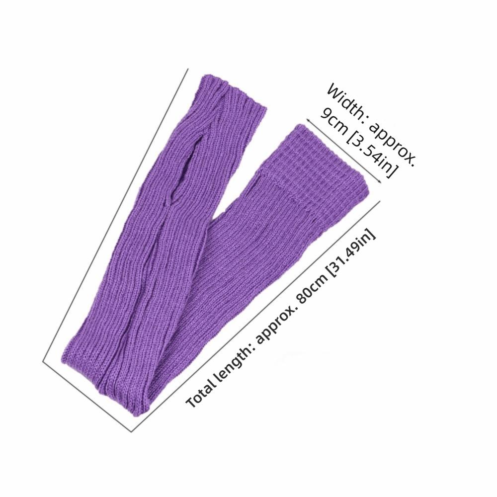 Solid Color Leg Warmers Knitted Warm Foot Cover Female Legwear Boot Socks Yoga Practice