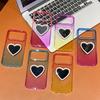 For iPhone 17 Pro Case Glitter Dual Color PC+TPU Clear Phone Cover with Heart-Shape Mirror