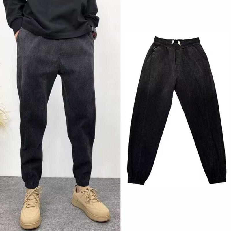 Мужские свободные прямые джинсы весна/осень 2024, модные повседневные брюки-шаровары длиной девять точек