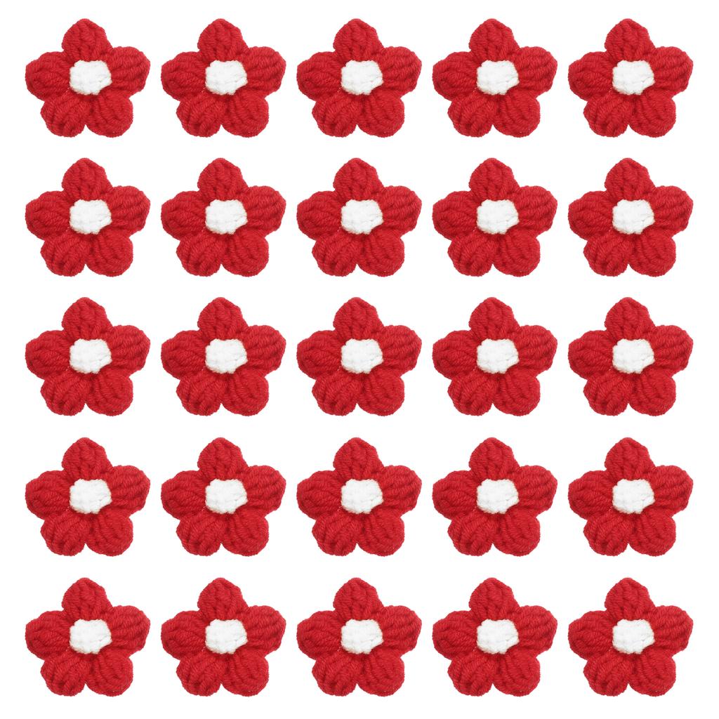 36pcs Crochet Flowers Applique Flowers for Craft Sewing Crochet Flowers Bouquet DIY Hair Clothes Party Craft Christmas Decor