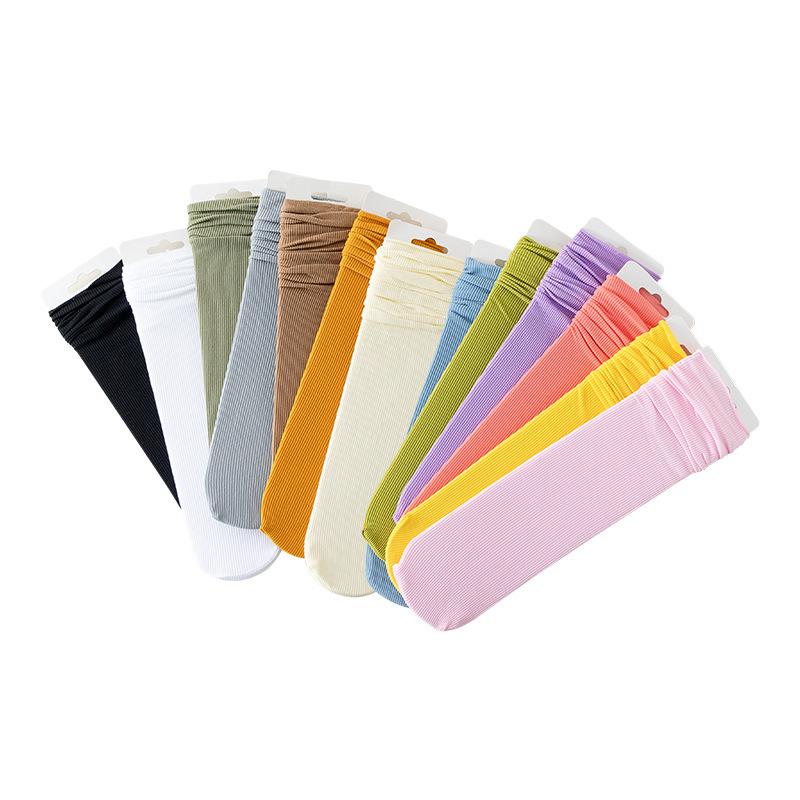 10 пар женских цветных свободных носков без катышков, трикотажные тонкие женские носки весна-лето, высокие уличные мягкие носки