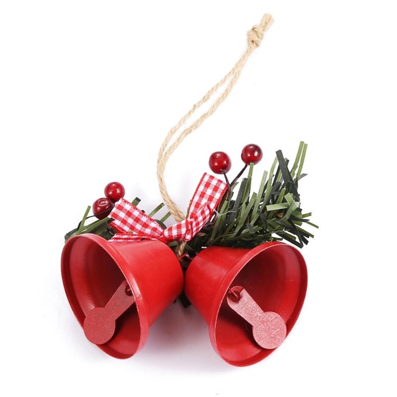 Holiday Bells Ornament Metal Bells Hanging Decoration for Christmas Tree Door Window Indoor and Outdoor Holiday Ornament