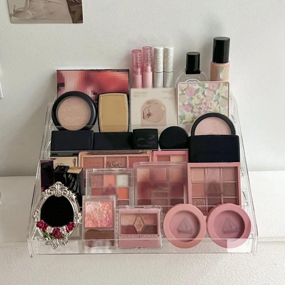 Прозрачный держатель для лака для ногтей, экономящий место, подставка для очков, поднос для хранения косметики, кладовая