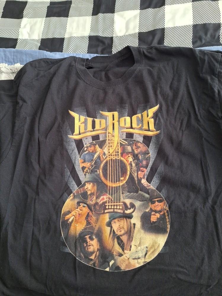 Kid Rock Гитарная Черная Хлопковая Футболка Полный размер S-5XL Унисекс SN209 Унисекс Футболка