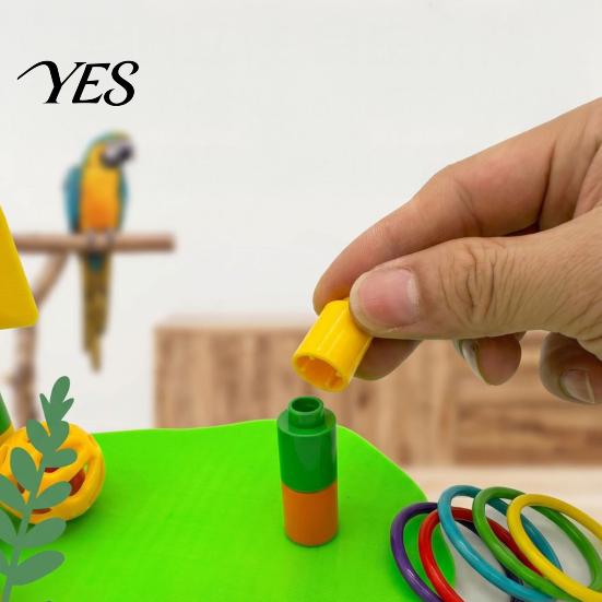 Small Bird Toss Ball Games Parrot Basketball Hoop Toy, Interactive Ring Game, Cockatiel Skill Training Toys Agility Enrichment Toy for Parakeets
