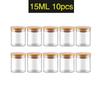5/10/12/20/24pcs Transparent Glass Bottles Jars Vials Terrarium with Bamboo Lids for Art Crafts Wedding Favors 30*40mm 15ml