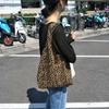 Women's Trendy Leopard Print Canvas Shoulder Bag - Casual Korean Style