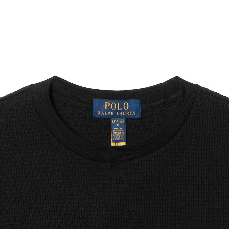 Свитшот Polo Ralph Lauren FW25 Хлопок Вафельный С длинным рукавом Пуловер Круглый вырез Детский Детские свитшоты 323920629-014