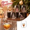 Tazza da Caffè in Vetro Borosilicato con Design Natalizio 3D e Glitter Colorati - Tazza in Vetro Trasparente per Bevande Calde e Fredde