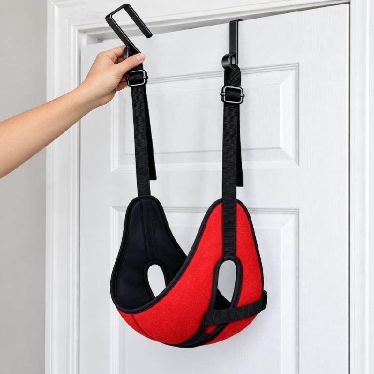 Foldable Over-Door Neck Tractions Slings with Fabric Head-and-Chin Cradles, Two Hook, and Adjustable Hanging Rope