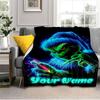 1PC Custom Name "Neon Grinch Night" flannel blanket versatile,all-season throw suitable for the living room,bedroom,camping,travel,and gift