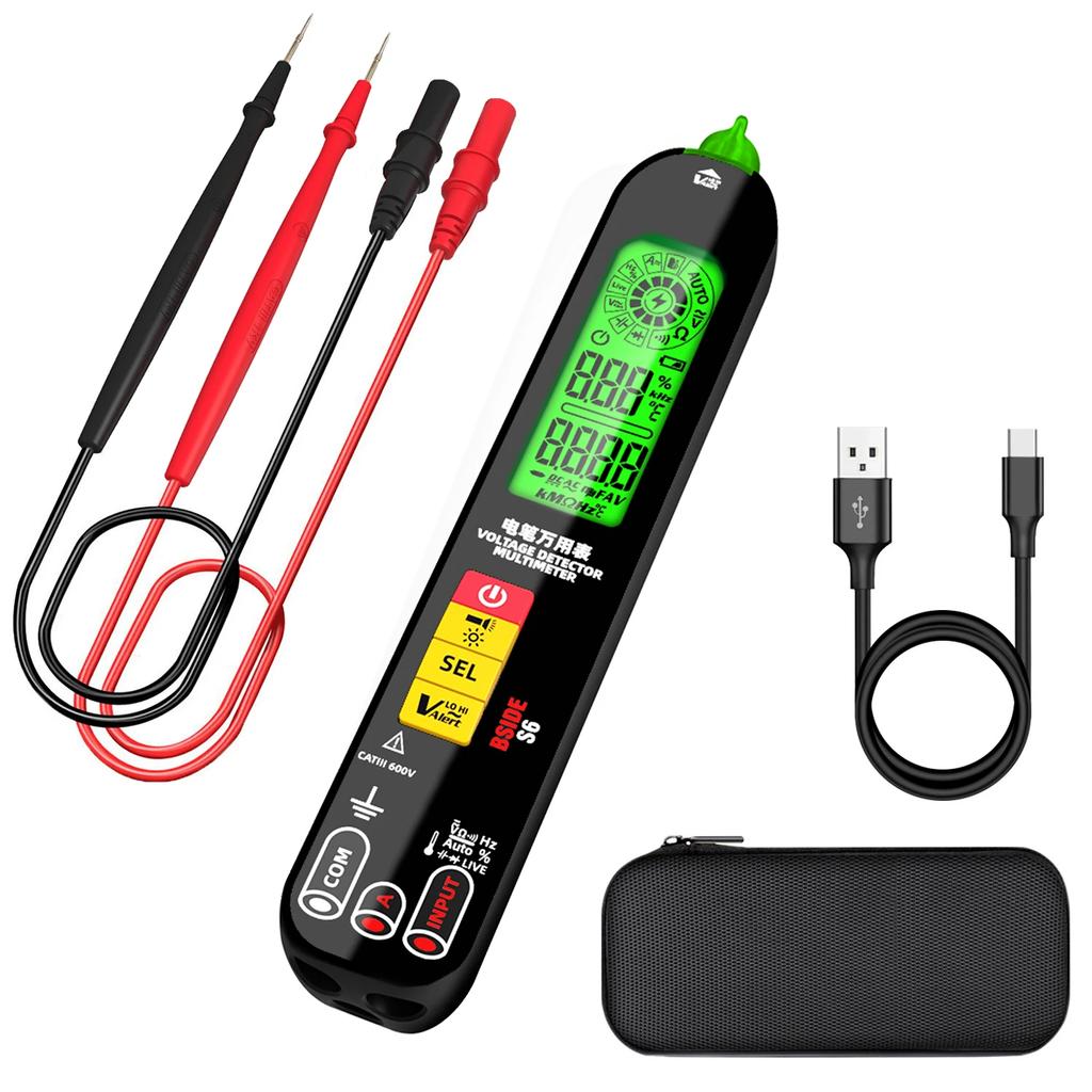 S6/S6X Intelligent Multimeter Pen Type Smart Multitester Auto Range DC AC Voltage Current Capacitance Ohm NCV Temp Test Meter