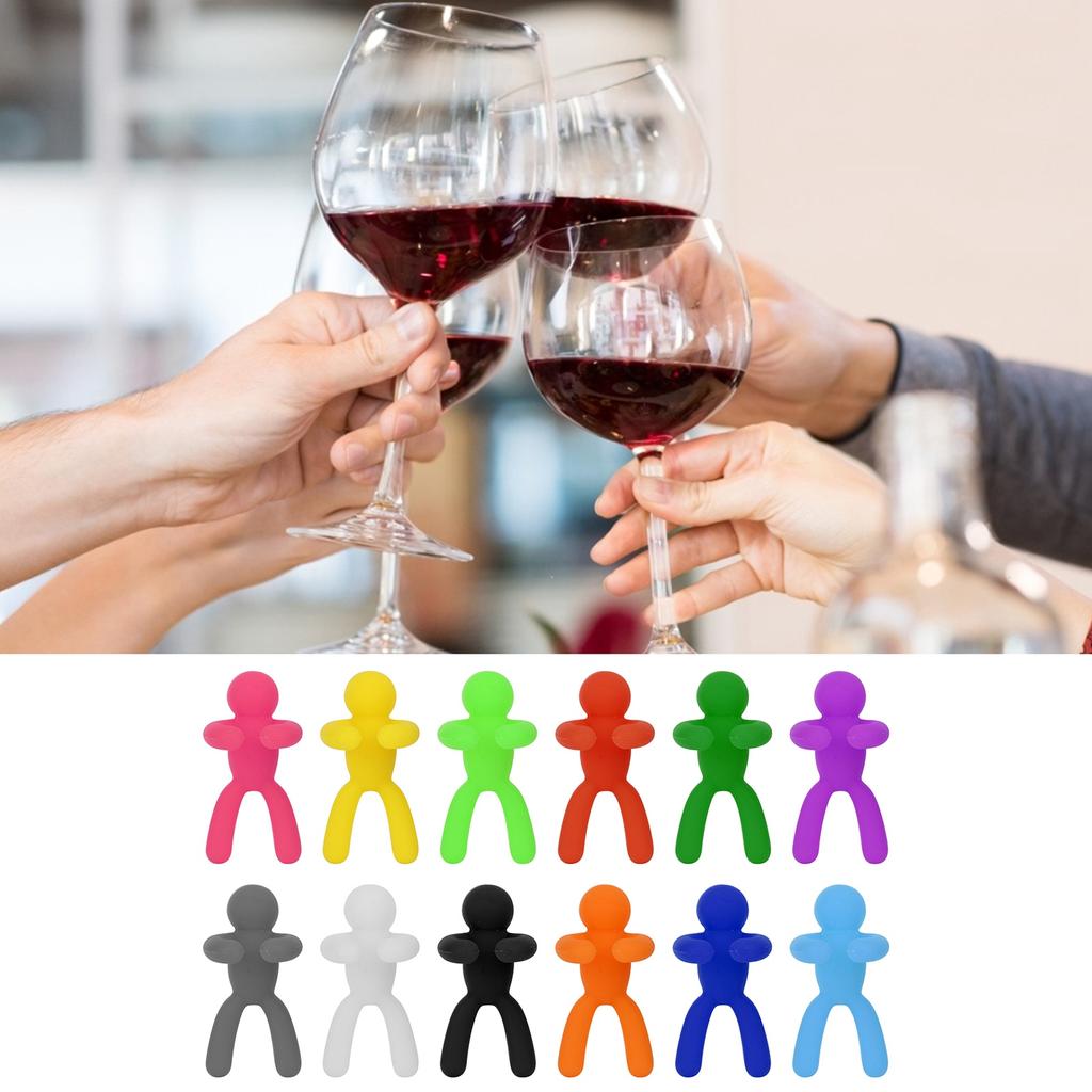 Silicone Wine Glass Marker Drinking Glass Identification Labels Tag Signs for Party Supplies