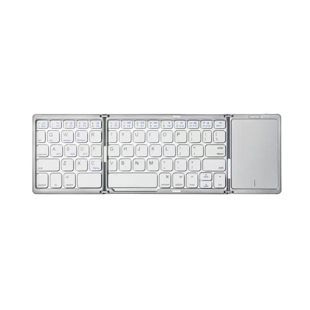 Tri-fold Wireless Bluetooth Keyboard with Touch Pad for Multiple Systems for Mobile Phones and Tablets