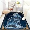 Cat Snowflake Castle Retro Pattern Carpet for Living Room Bedroom Bedside Sofa Table Floor Mat Home Area Rug Decor for Gifts