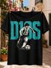 D10s Football Legend Graphic Graphic Football Player Dribbling Before Oversized Turquoise Text Tee Unisex All Tshirt