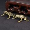 Solid Brass Lucky Rich Toads Frog Animal Statue Decor Tea Pet Bronze Ornaments Craft Collection NEW