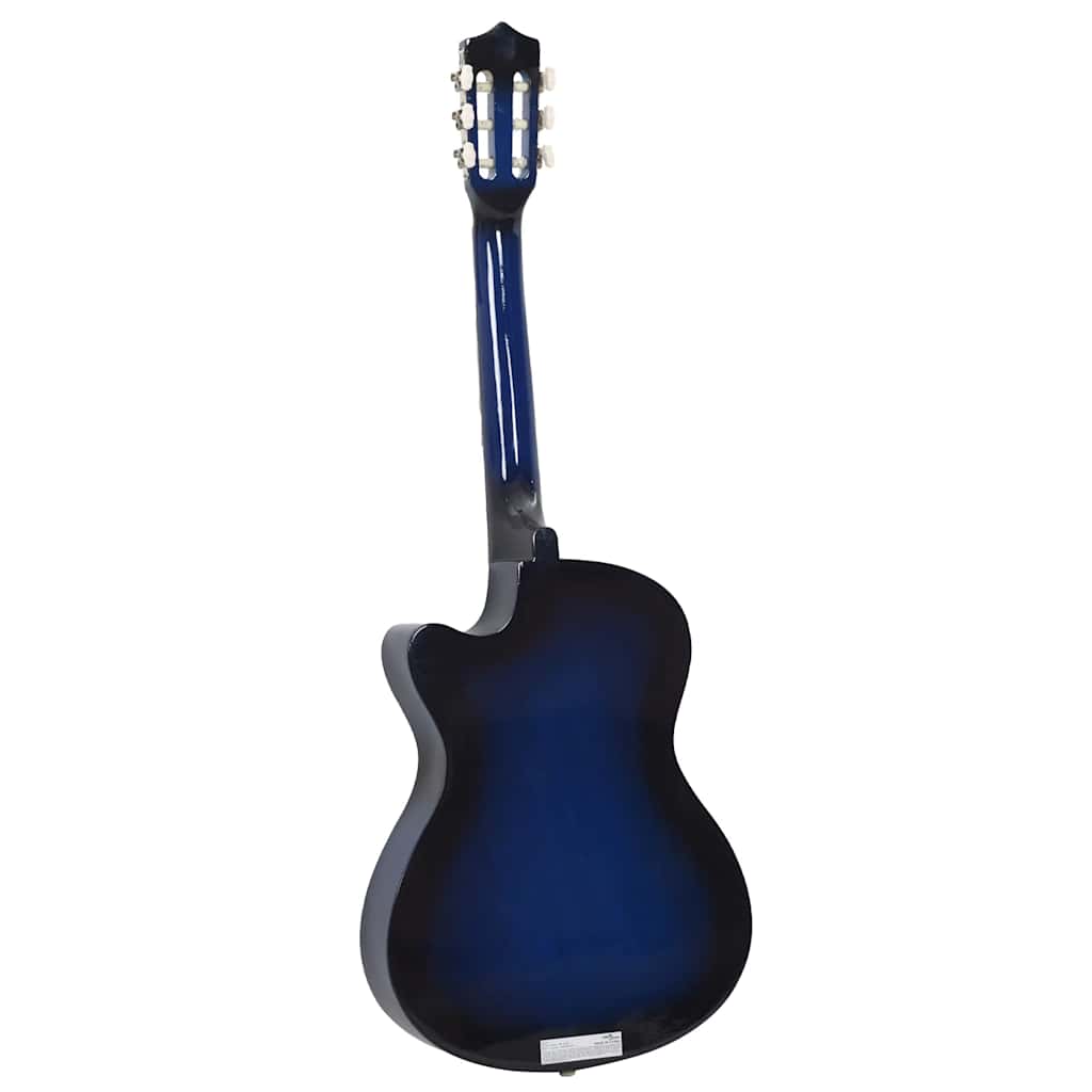 Western Guitar with Cutaway 6 Strings Blue Shaded 38