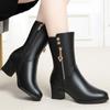 Зимние мягкие хлопковые туфли женские плюшевые длинные сапоги теплые сапоги на высоком каблуке до колена для верховой езды сапоги среднего каблука удобные