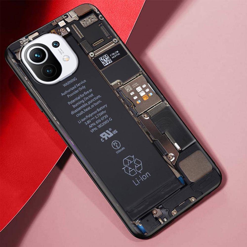 Чехол для материнской платы для Xiaomi Mi 11 Ultra 11T 12 10T 9T Pro 12X Note 10 9 8 Lite A3 CC9E 10S, черный мягкий чехол для телефона