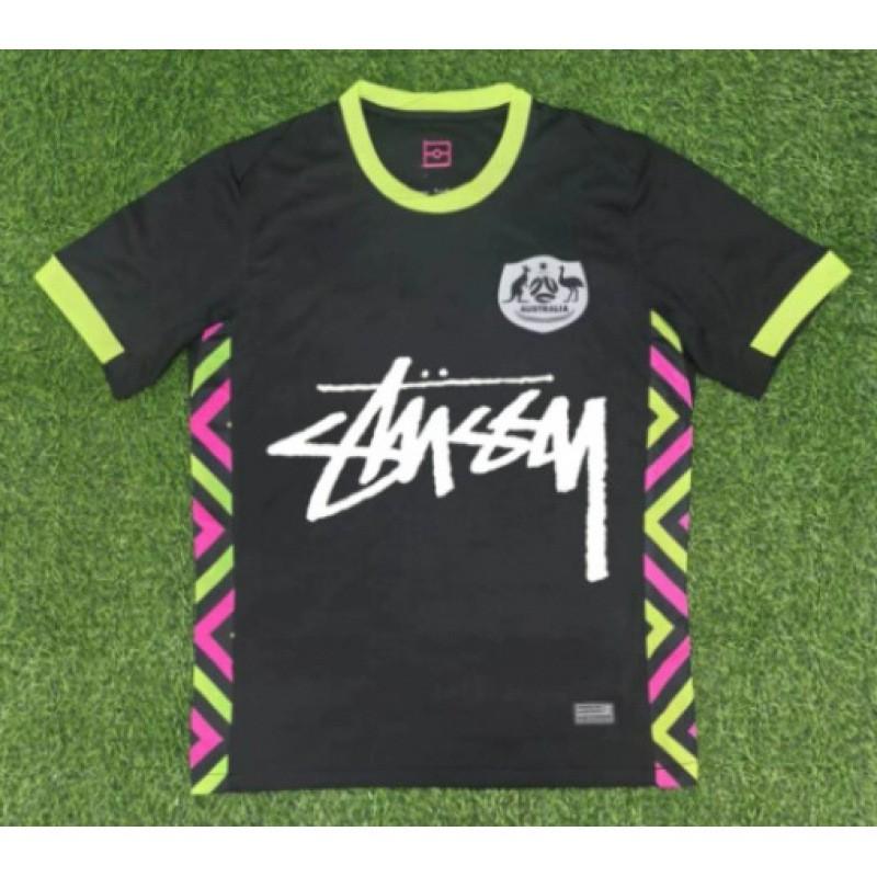 Stussy Signature Soccer Jersey Retro Brazil Argentina Portugal Football Training Shirt Men Women Short Sleeve