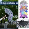 23cm Large Chinese Folding Hand Rave Fan Art Craft Gift Wedding Dance Hand Fan Festival Party Fan Gift Fan Home Decor Drag