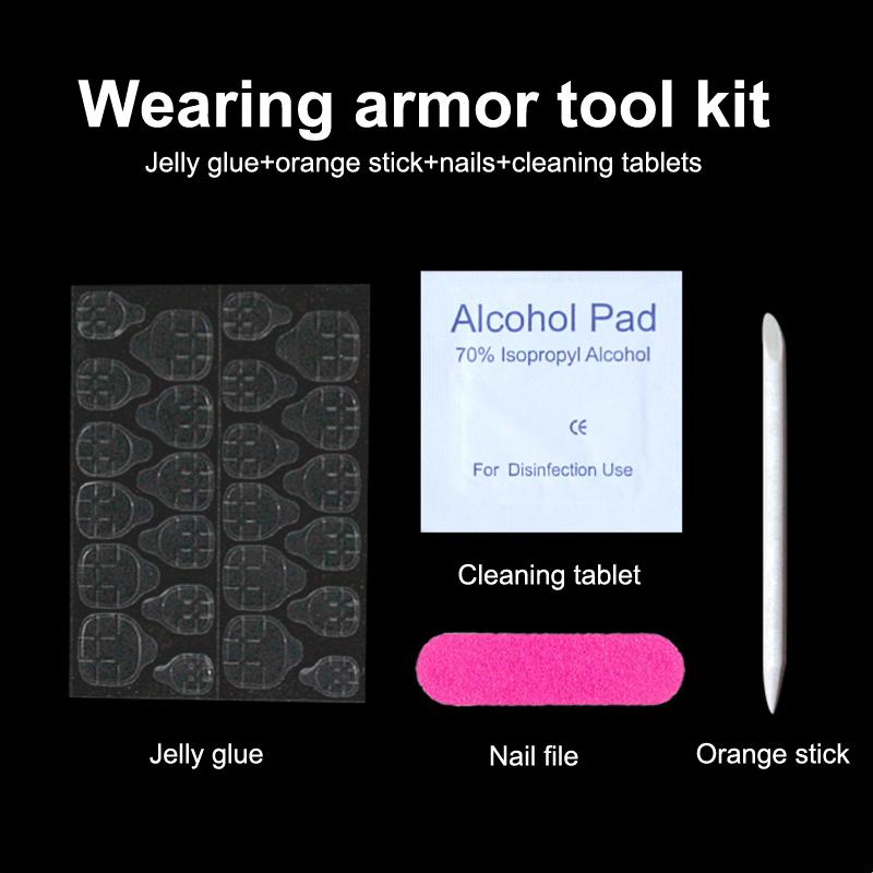 2025 Новейший набор из 24 шт./набор для нейл-арта, французский набор накладных ногтей с клеем, АБС-пластик - Простые короткие наклейки для ногтей