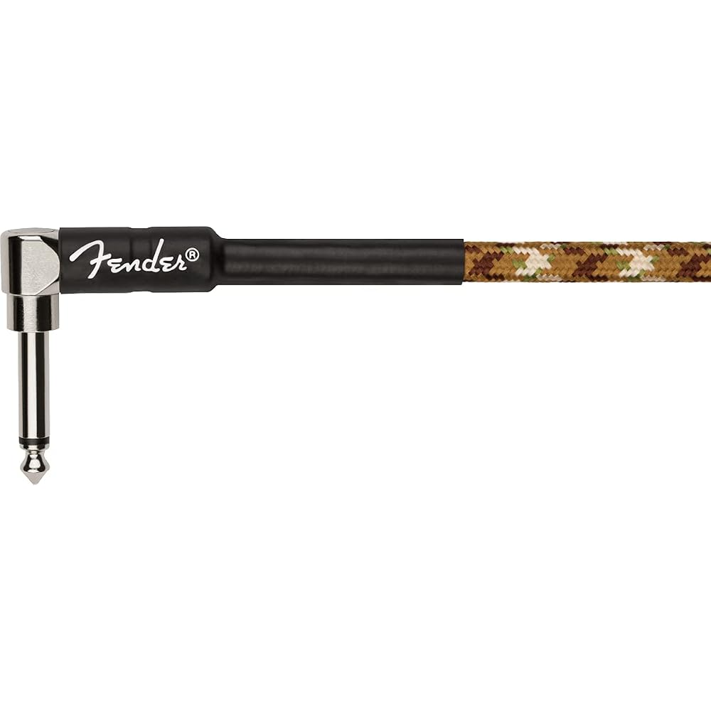 Fender 18,6 футов Профессиональный инструментальный кабель Прямой угол Камуфляж Пустыня - 1 упаковка