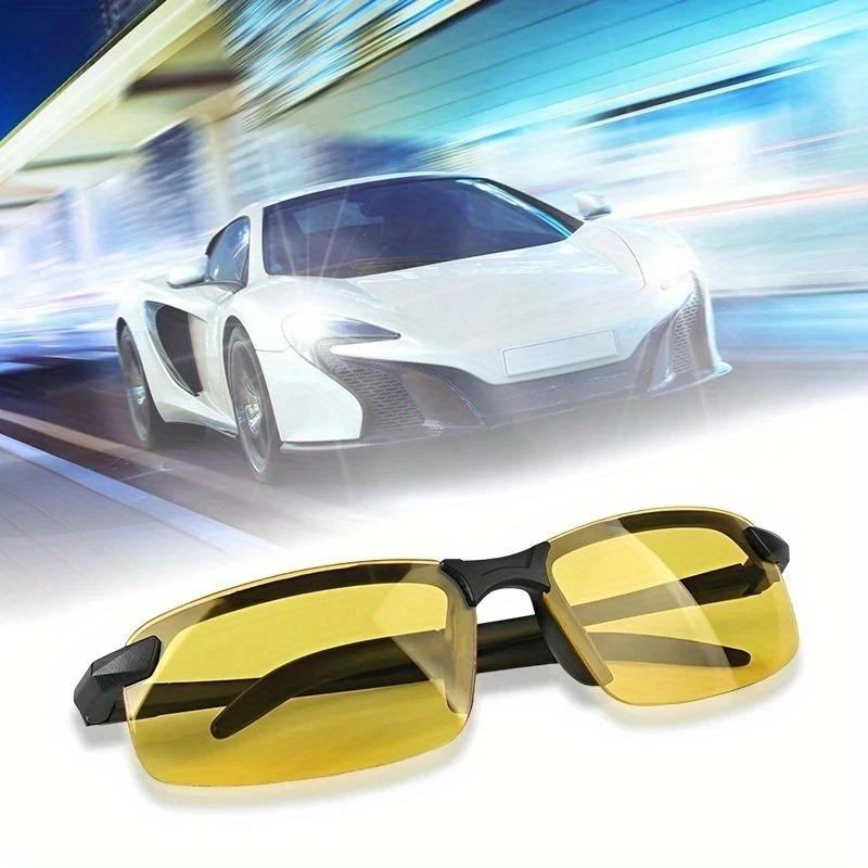 Yellow Night Vision Driving Glasses PC Ultralight Driver Mirror Women Men Night Vision Car Driving Glasses Outdoor Fashion Ornament Jewelry
