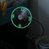 Гибкая настольная лампа-часы-вентилятор, регулируемый USB-вентилятор-часы, прочный светодиодный вентилятор-часы для ПК и ноутбука