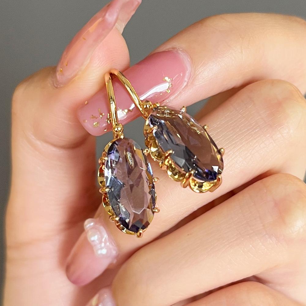 Винтажные серьги золотого цвета с синим кристаллом и цирконием для женщин, инкрустация камнем Cz, висячие серьги, женские свадебные украшения, подарки