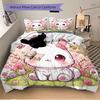 3pcs Sweet White Rabbit Bedding Set, Including 1 Quilt Cover and 2 Pillow Shams, Without Filling, Soft and Comfortable Home Bedroom Fabric,